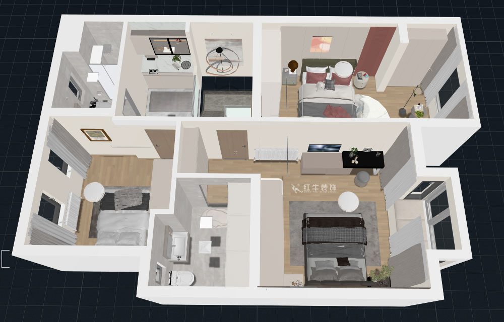 郭志成｜银城蓝溪郡19-102-300㎡-现代简约风格｜联排别墅｜5室2厅1厨4卫｜毛坯装修｜定制家｜全包31